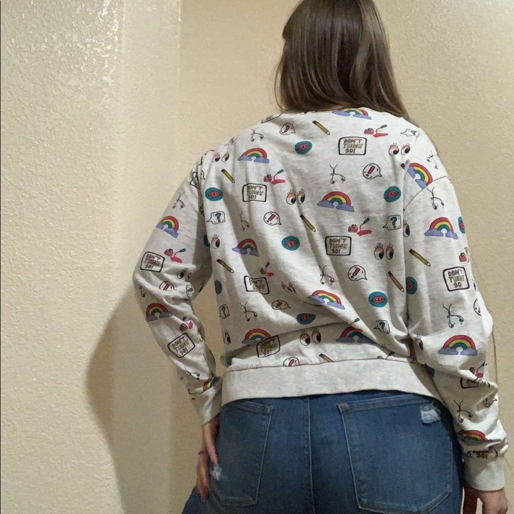 Fun school patterned sweater by divided XL - Picture 4 of 8